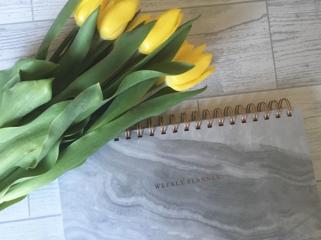 Sainsburys planner and tulips